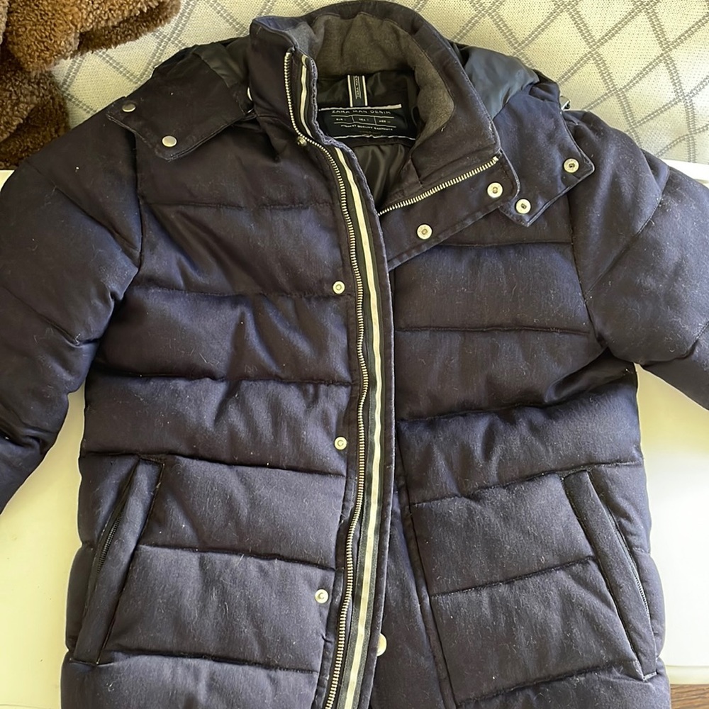 Zara Man denim Jacket for Winter Puffer